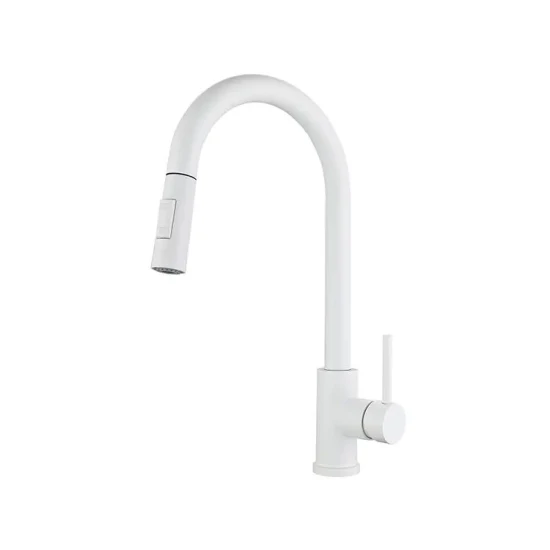 6207 White Three-Function Single-Handle Pull Stainless Steel Kitchen Dragon Figure1
