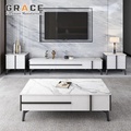 Luxury Modern White Artificial Marble Top Coffee Table1