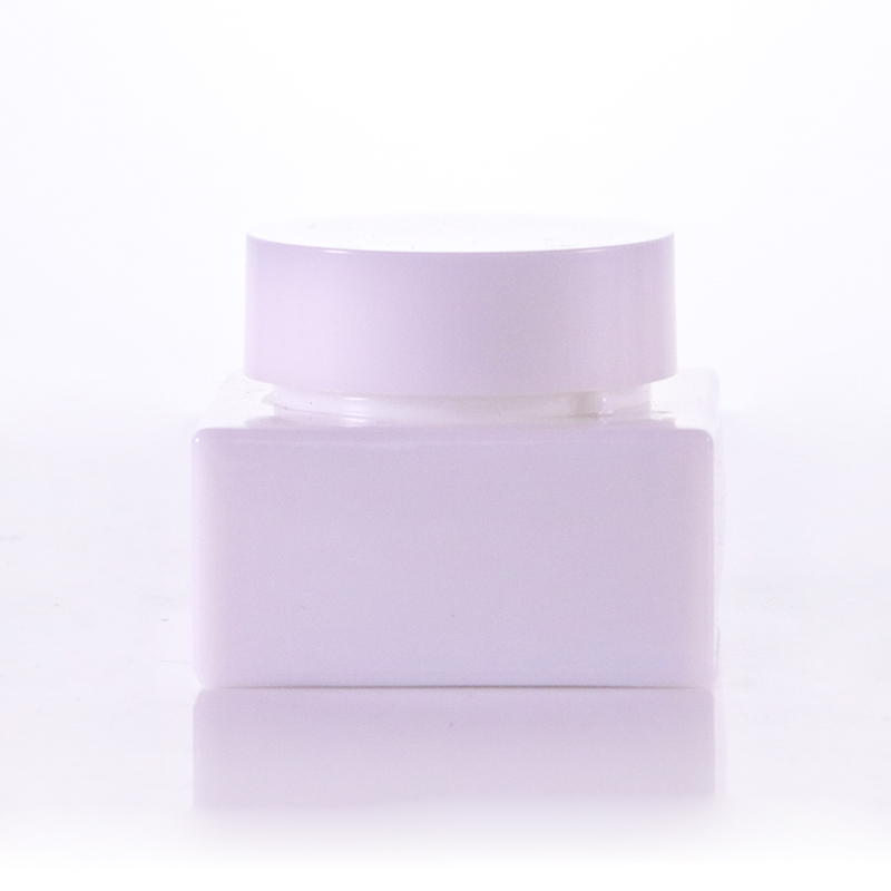 Quadratisches Opalweißglas-Creme-Glas für Hautpflege