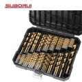 Borui 99pcs 1.5mm-10mm HSS 4241 Titanium Coated Metal Drill Bit Set for Steel1