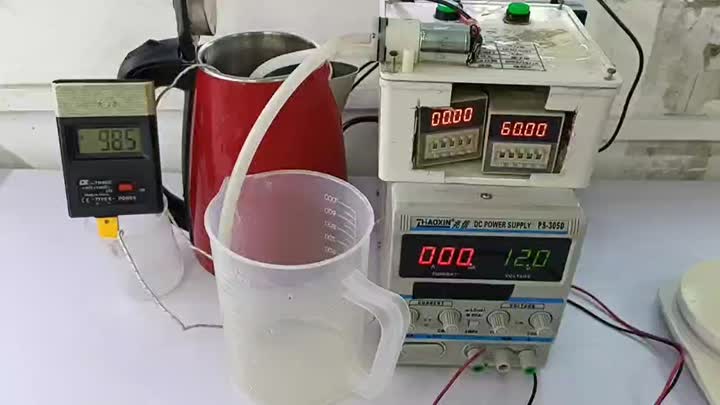 Hot water pump test