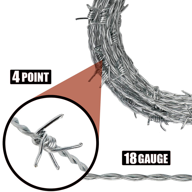 Factory Direct Sales prison barbed wire fencing Hot Dipped Galvanized Military Bulk Barbed Wire