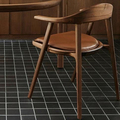 NOVO Design Móveis de madeira de madeira Rattan Wicker de volta com macio restaurante de madeira de almofada Cadeira1