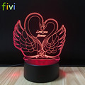 New Romantic Rose Double Swan 3D USB LED Lamp1