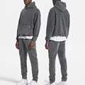 Manufacturer custom men's heavyweight acid wash Hoodie and Sweatpants set Plain blank vintage Sweat Suits Tracksuits for men1