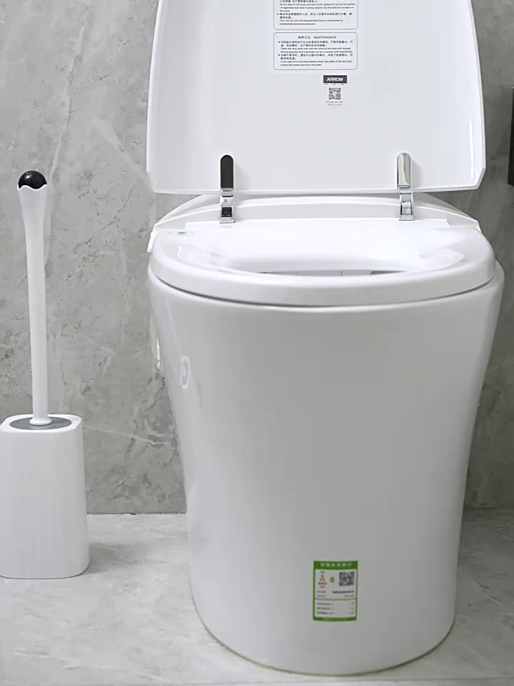 round toilet brush with stand video