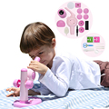 10X Monocular child toy microscope set plastic biological microscope for kids1