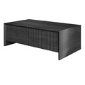 Mrs. Woods Wholesale: High-Quality Hand-Crafted Oak Wooden Rectangle Coffee Table with Black Legs - Perfect for Living Room Decor1