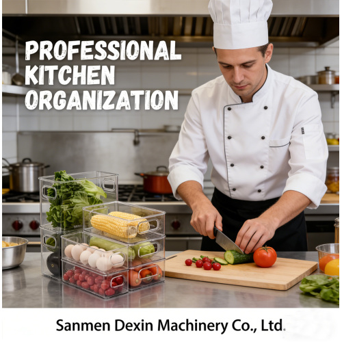 Stackable Clear Plastic Storage Bins for Kitchen Organization