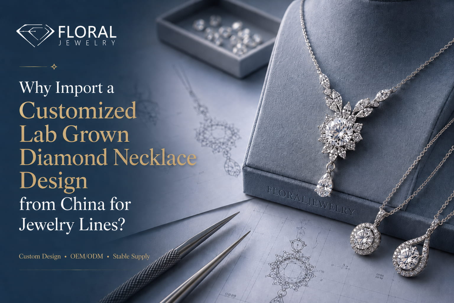 ¿Por qué importar un diseño personalizado de collar de diamantes cultivados en laboratorio desde China para líneas de joyería?