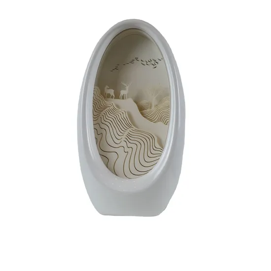 Lâmpada de escultura em papel oval 3D 3D para presentes criativos1