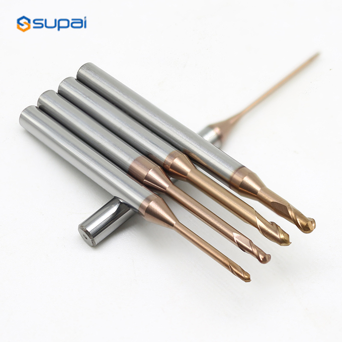 Long Neck Square End Mills 4 Flute HRC55 Diameter 10mm Mill Cutter Chamfer Short Flute Copper Coating 1