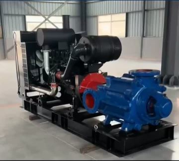 Multistage pump with diesel engine