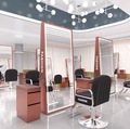 Barber Shop kostenloses Beispiel für Explosionssichere Eingläubige einseitig einseitiger Bodenhaardraining LED Make-up Schönheitssalon Mirror1