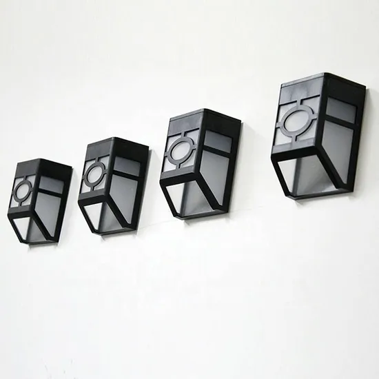Elegante moderno negro duplo led solar externo parede luz1