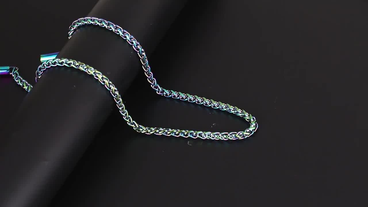 Bijoux hip hop 6 mm personnalisé 18 km collier en acier inoxydable chaîne de corde chaîne chape
