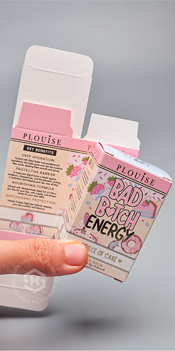 La boîte d'emballage en papier imprimée par dessin animé personnalisé offre une valeur différenciée pour les marques de cosmétiques de baume à lèvres