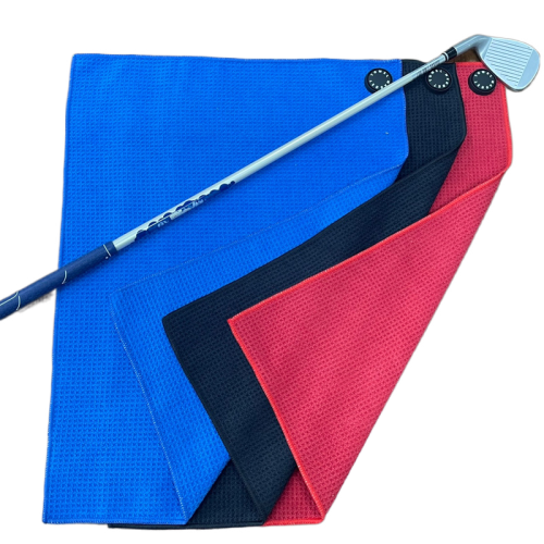 Custom personalised Magnetic Metal Clip Microfiber Waffle Golf Towel With Carabiner for sublimation