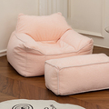 Alta qualidade moderna simples minimalista avelvet conforto lazer tecido reclinável salão de madeira sala de estar saco de feijão cadeira 1