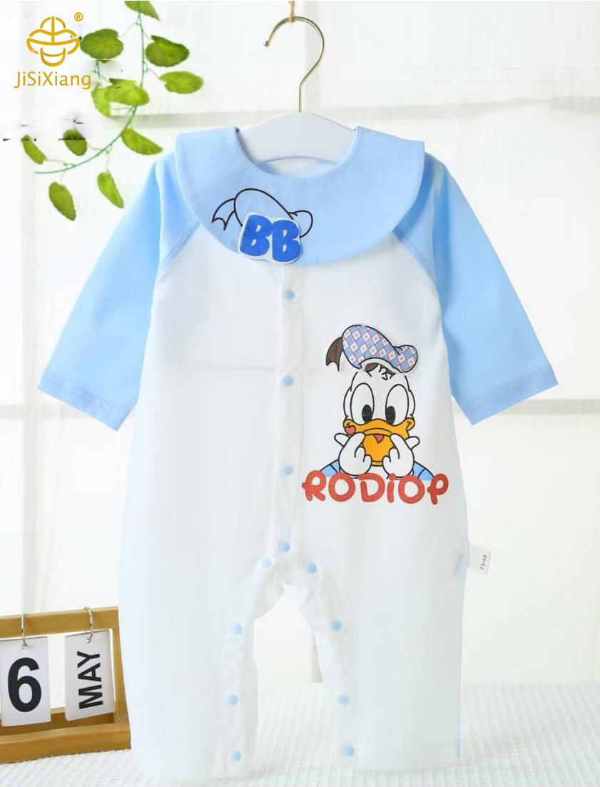 귀여운 만화 코끼리 프린트 아기 점프 수트