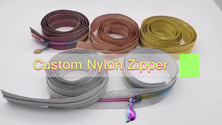 Zíper de nylon personalizado