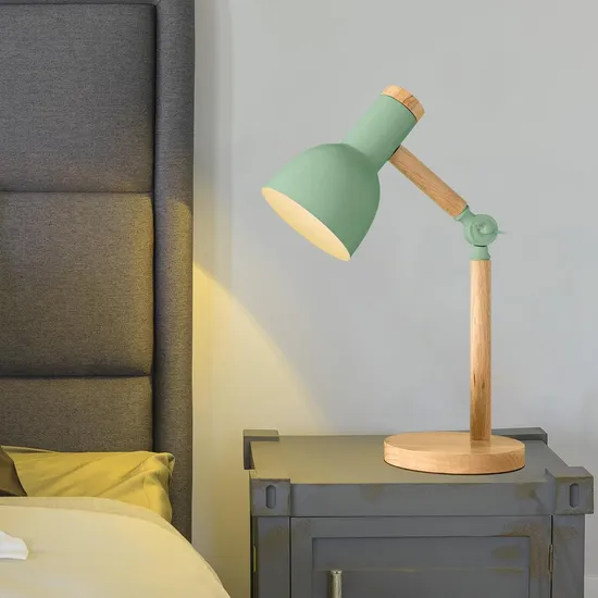 Lámpara de escritorio LED de base de madera elegante para habitaciones modernas1