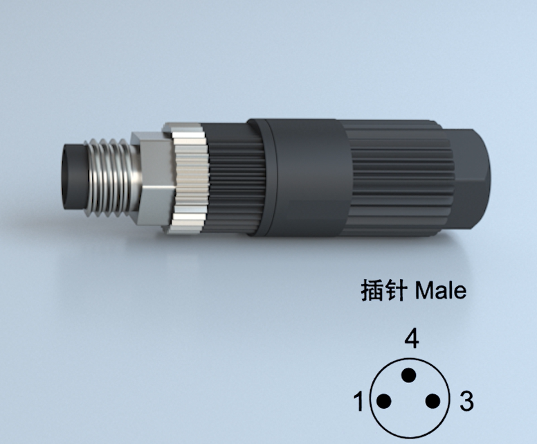 M8 Round Plug -Stecker