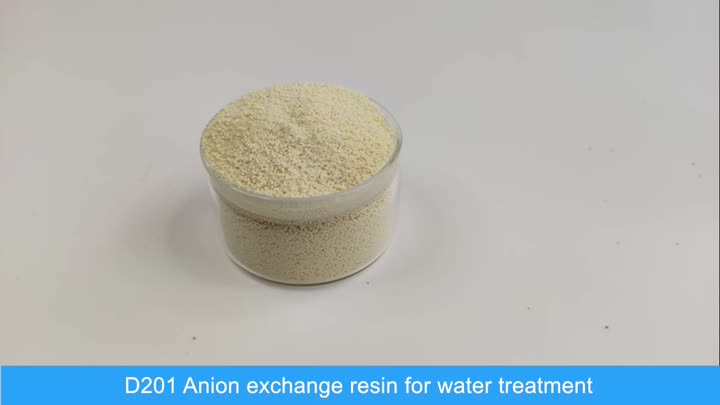 D201 Résine d'échange d'anions contre le traitement de l'eau