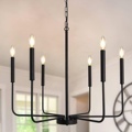 Black Industrial Metal Chandelier 6 Lights for Cottage Interior Decorating1