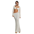 Adults' 2-Piece Set: Long-Sleeved Knitted Sweater & Crochet Skirt1