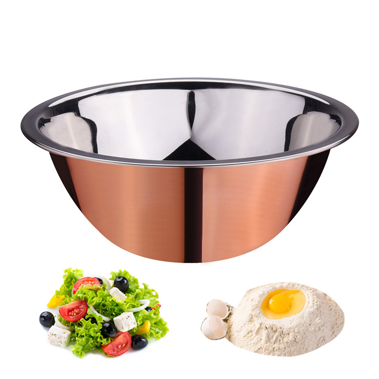 Rose gold color baking bowl set stainless steel