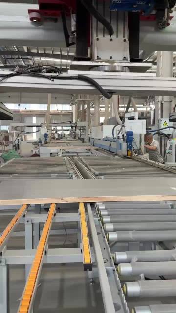 Video of the solid wood door transport and quality inspection production line