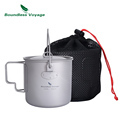 Boundless Voyage 1100ml Titanium Mug Pot - Foldable Bail Handle Camping Cookware1