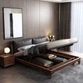 Modern Solid Wood Bed with Soft Air Pressure Storage1