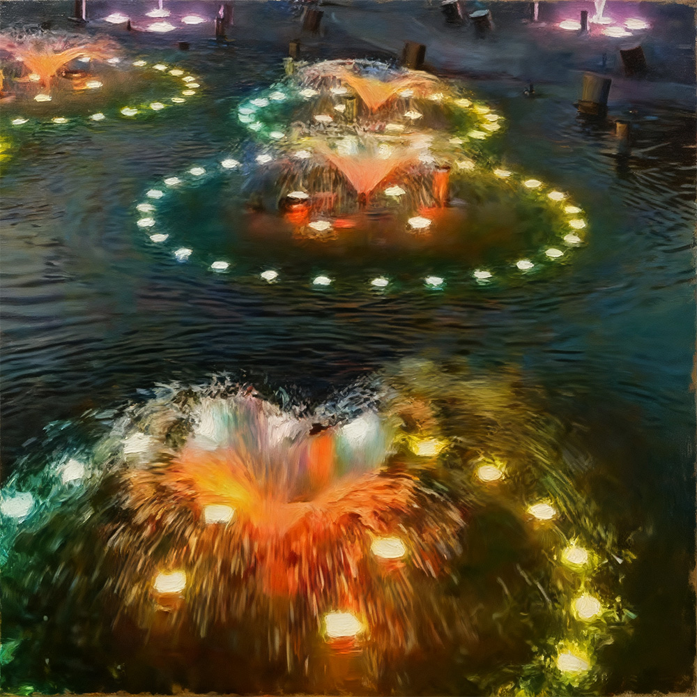 Decoração de jardim ao ar livre com fonte de lago combinada