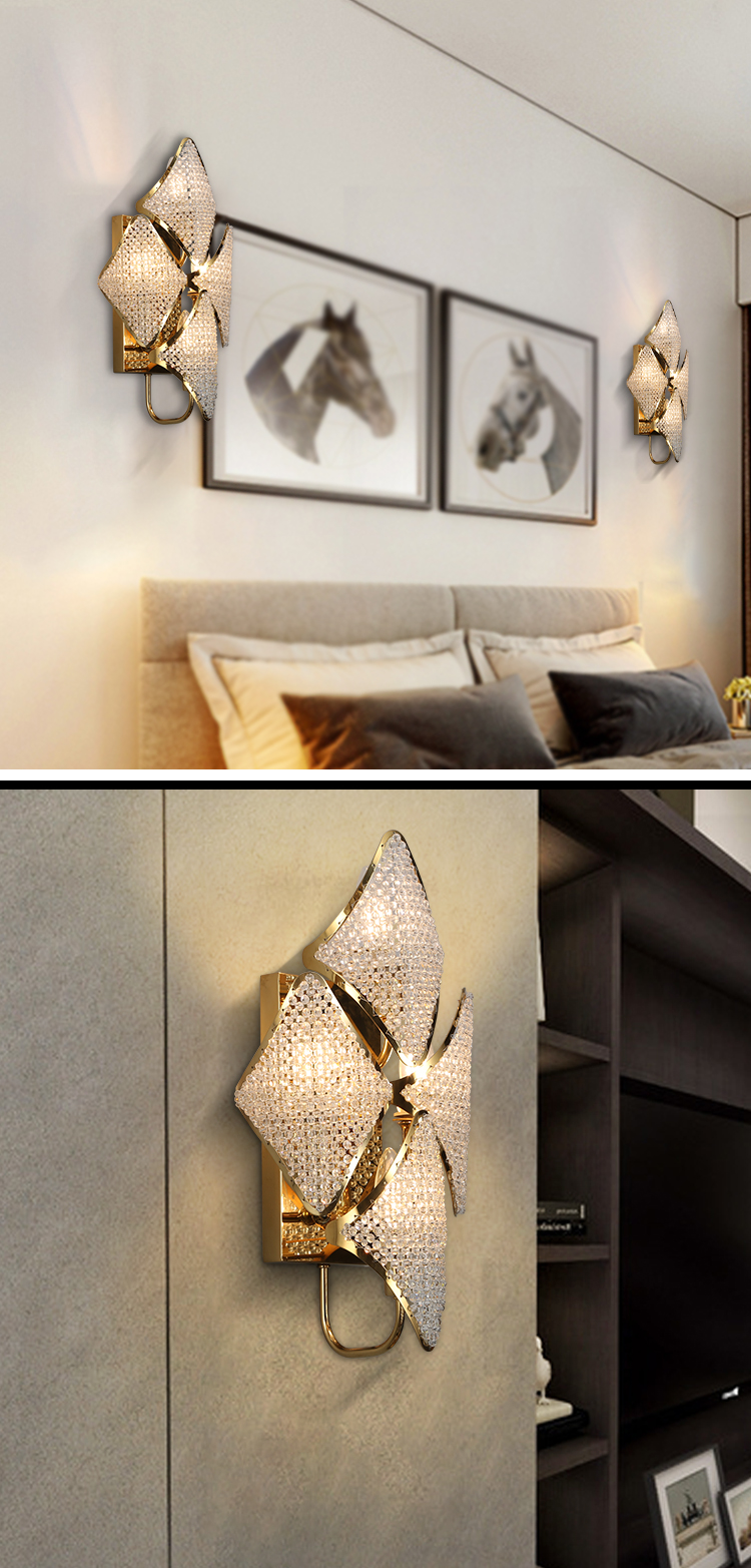 G-Lights حار بيع مصمم حديث ديكور داخلي لغرفة النوم Led Crystal Wall Light