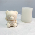 3D Bowknot Bear Silicone Mousse Mold for Cake Decorating1