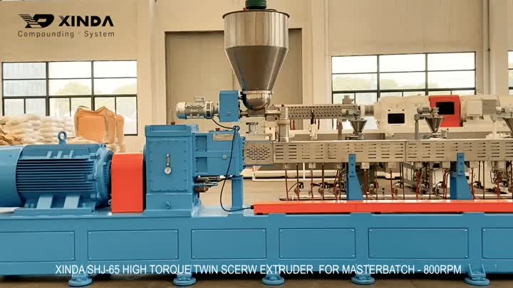 SHJ-65 high torque twin screw extruder for masterbath-800RPM