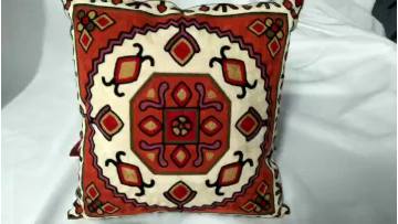 New Design Cotton Fabric Embroidery Sofa Seat Pillow Cover1