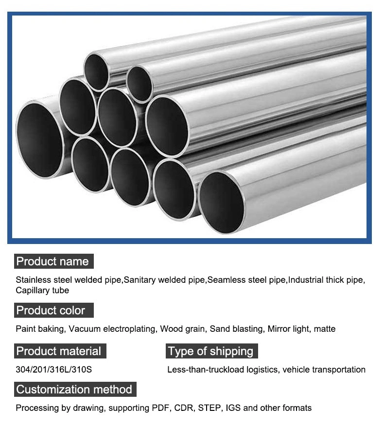 ASTM 304L Thép không gỉ Hàn đường ống Vi vệ sinh ống thép không gỉ/ống