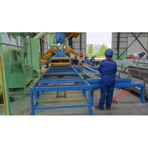 Máquina de granallado de perfiles de aluminio