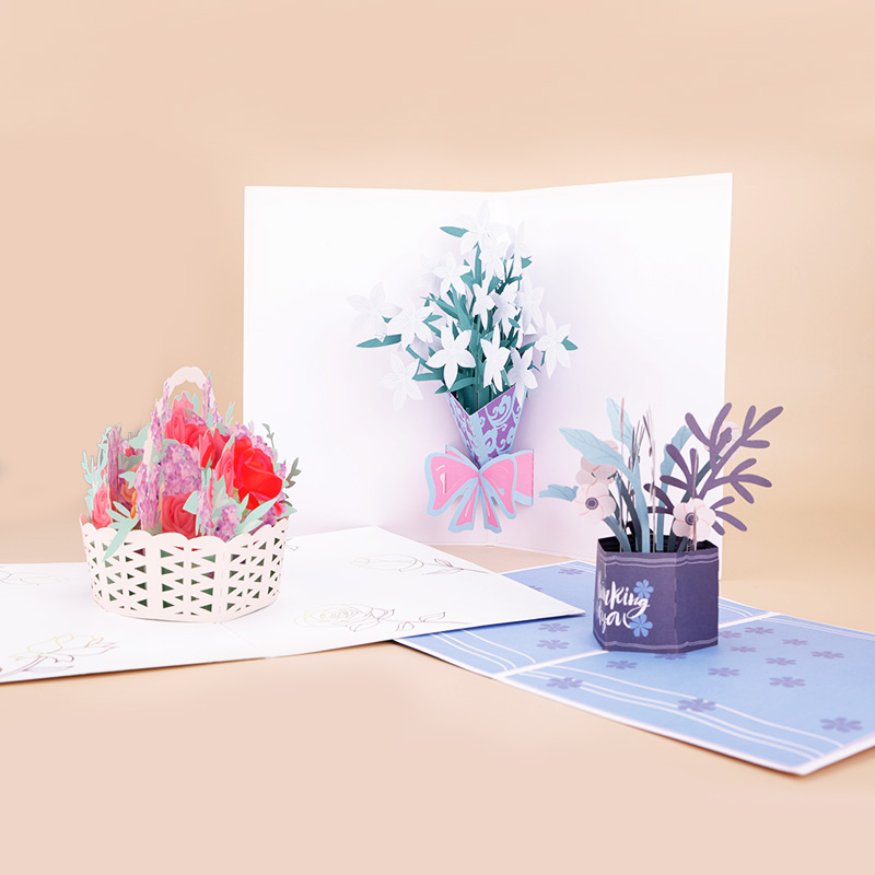 Biglietto con bouquet di fiori 3D per la festa della mamma