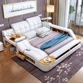 Luxury Modern Bedroom Furniture: Double Sleeping Tatami Storage Massage Leather Bed with Gas Lift1