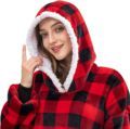 Ultra Warm Plaid Hoodie Blanket — Oversized Wearable Hooded Throw1
