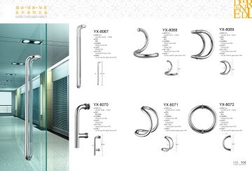 Glass door handle and glass door knobs