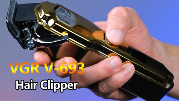 VGR V-693 IPX7 Neu Design Metall USB wiederaufladbar kabellos Haarschneider professionelles elektrisches Haar Clipper für MEN1