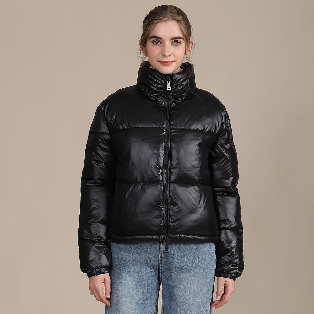 Veste courte bouffante à fermeture éclair pour femme