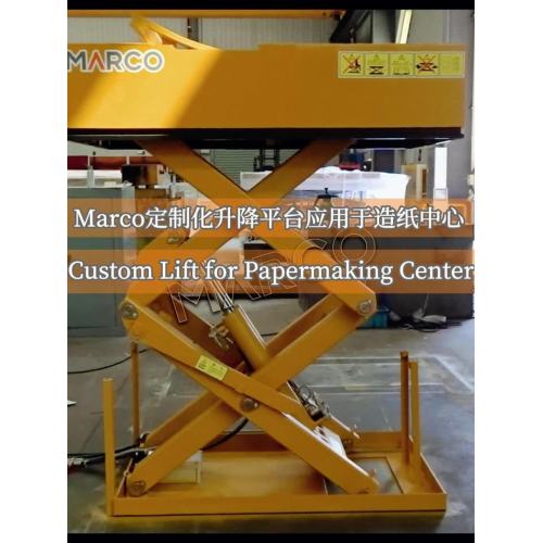 Custom Lifting platform for Papermaking center