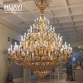 Customized Luxury Golden Copper E14 Candle Emerald Vintage Chandelier1