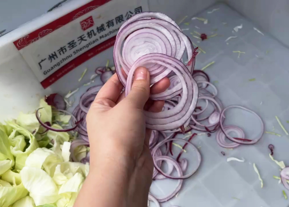 Onion ring cutting machine